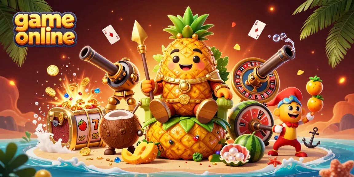 Experience exciting game online adventures with the golden pineapple king and thrilling casino elements.
