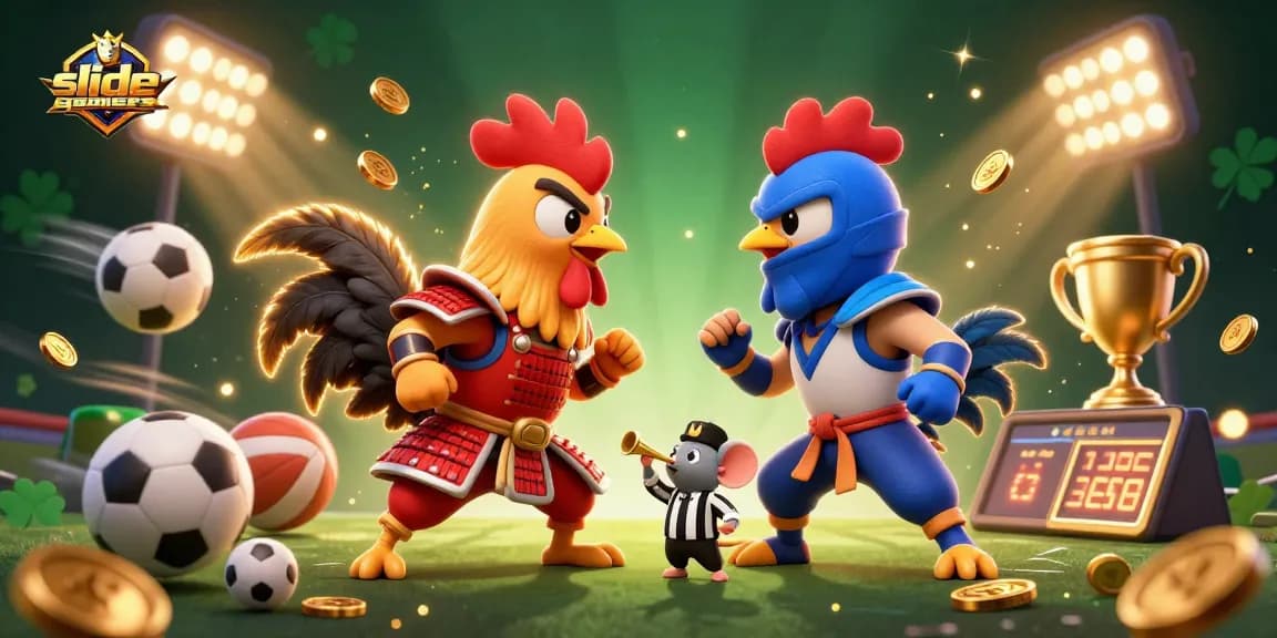 Engage in thrilling gameplay with slidegamers featuring dynamic rooster standoff and energetic sports elements.