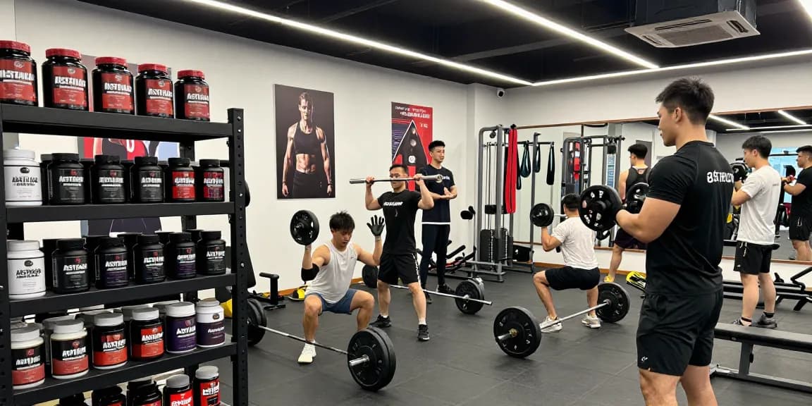 Astera Steroids Shop showcasing fitness enthusiasts training with Astera Labs products in a motivating gym setting.