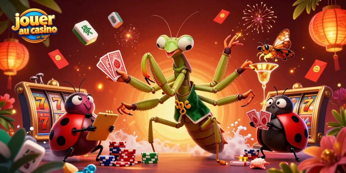 Jouer au casino en ligne avec une scène dynamique de personnages captivants sous des lanternes chinoises.