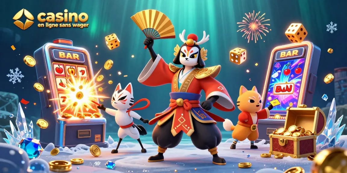 Gagnez facilement avec des jeux dans un casino en ligne sans wager, ambiance festive.