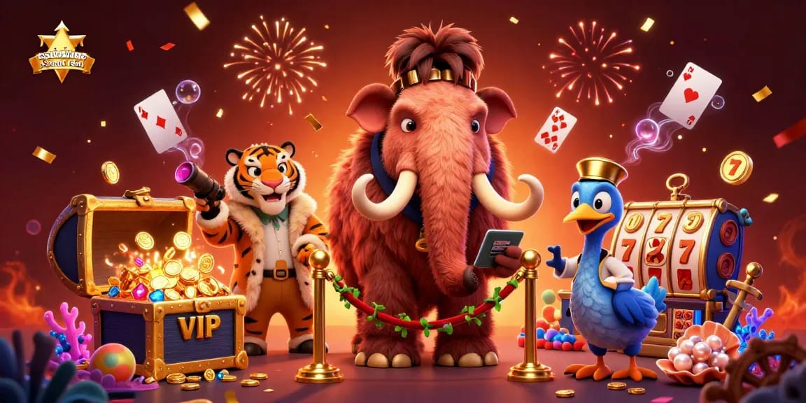 Jouez à des jeux de casino en ligne argent réel dans un monde vibrant d'illustration 3D.
