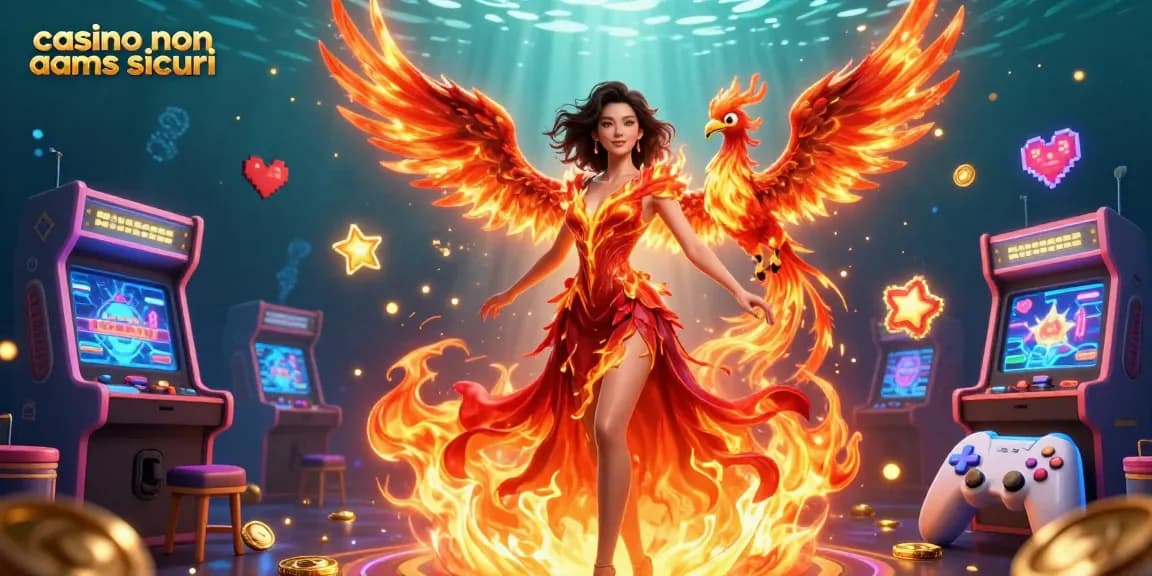 Vivi un gameplay emozionante presso i casino non aams sicuri con un personaggio infuocato e elementi di gioco vibranti.