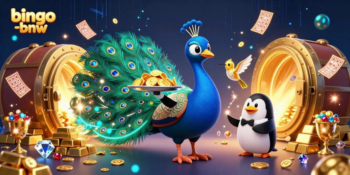 Experience exciting gameplay and jackpots at bingo-bnw, with peacock and vibrant casino elements.