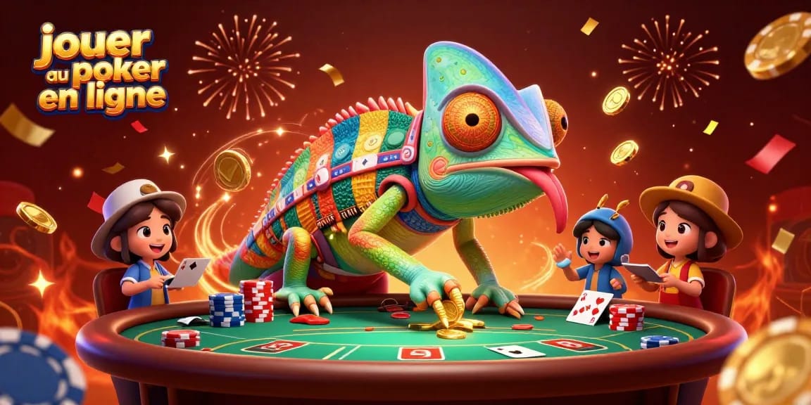 Développez vos compétences pour jouer au poker en ligne avec une illustration dynamique de casino.