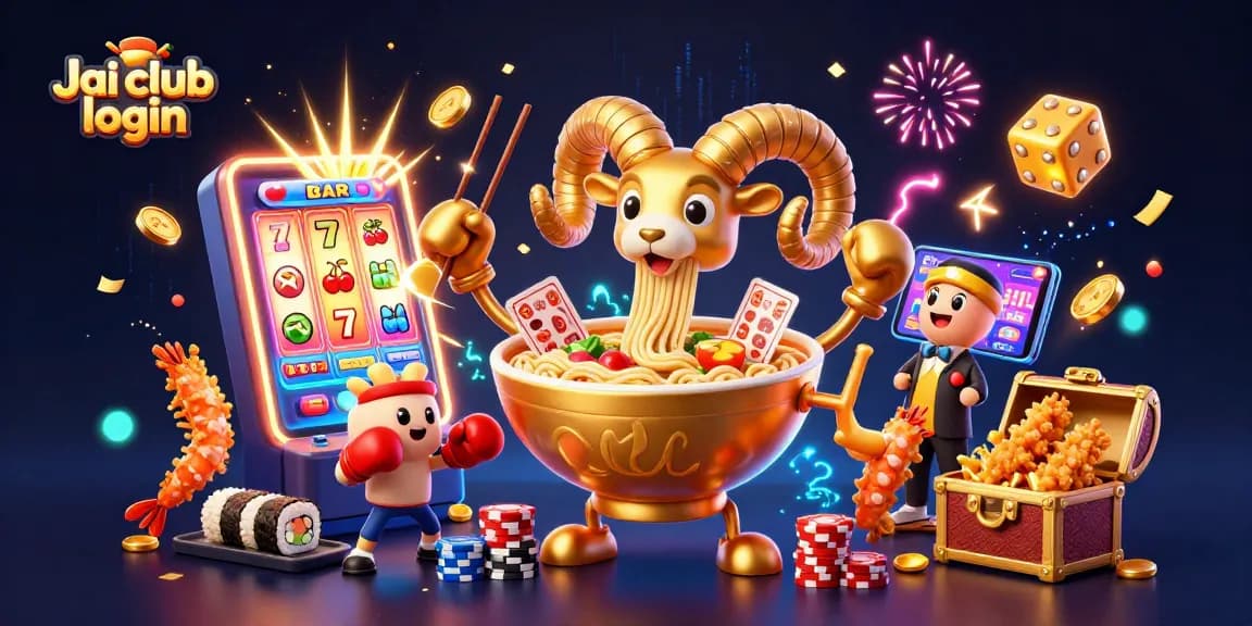Engage in thrilling experiences with Jai club login, featuring lively characters amidst vibrant casino elements.