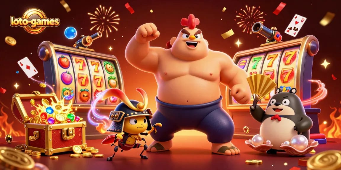 Experience lively gameplay with loto-games featuring dynamic casino elements and cartoon characters.