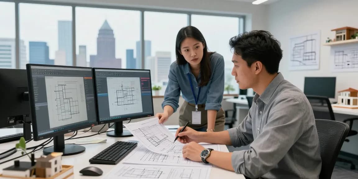 Engineer's workspace showcasing engineering services Missouri through blueprints and technology.