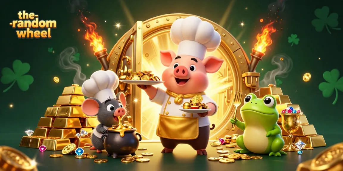 Experience the-random-wheel with thrilling gold rewards and vibrant casino elements.
