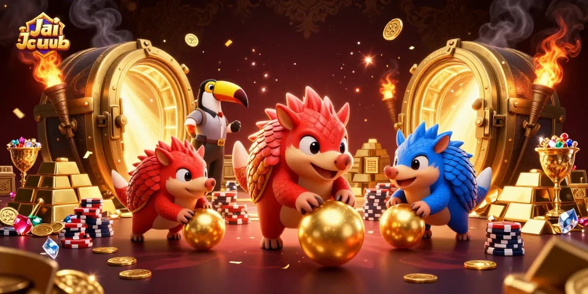 Engage in exciting gaming adventures at Jai club as rival pangolins bowl through poker chips.