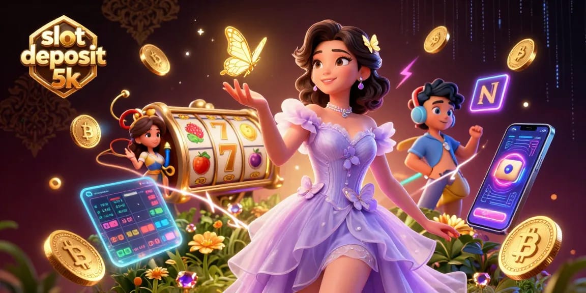 Engage with slot deposit 5k for exciting gameplay amidst vibrant casino elements.