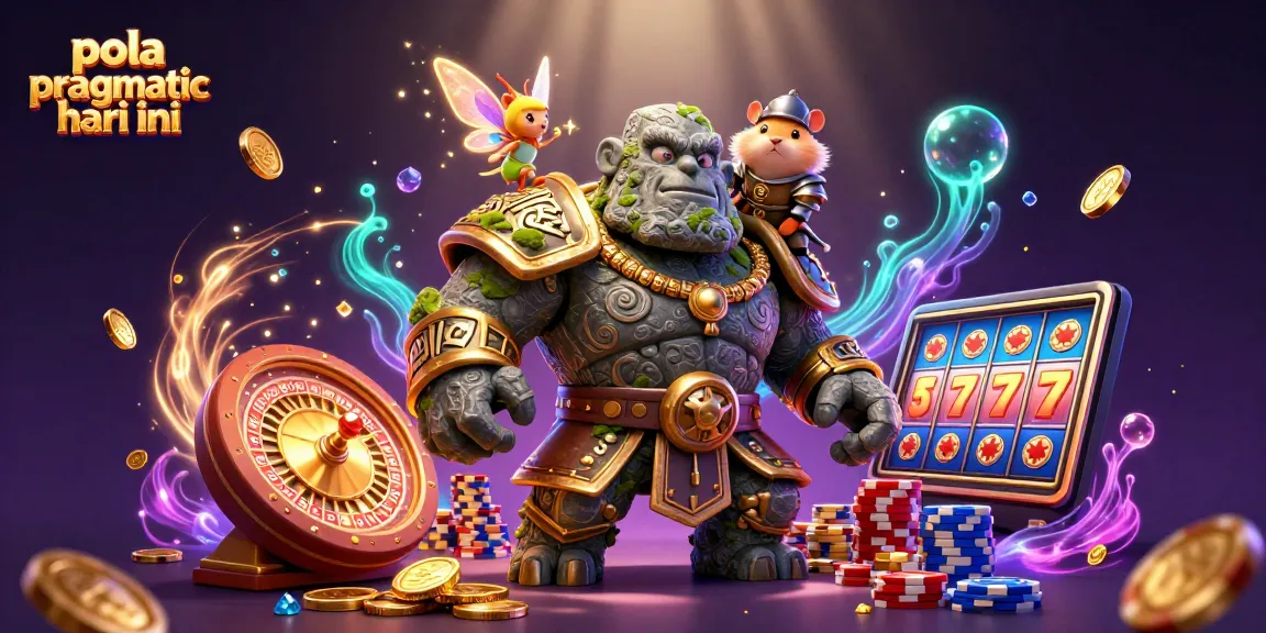 Engage with pola pragmatic hari ini for winning strategies in online slots illustrated through vibrant 3D art.
