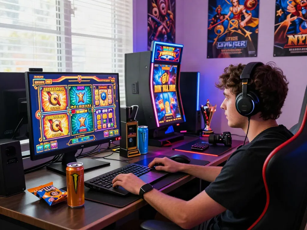 Exciting gameplay scene featuring a player immersed in an online slot game