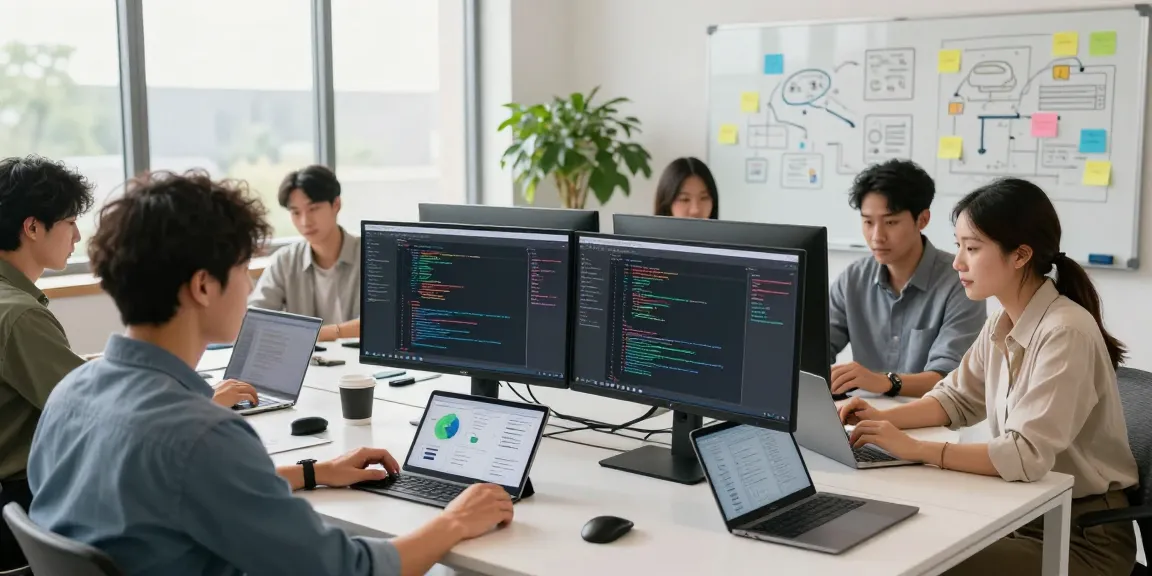 NAGA2000 interface displayed on monitors in a vibrant tech workspace with collaborating developers.