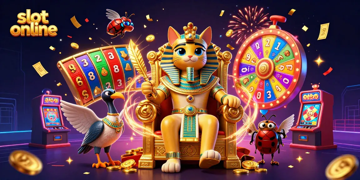 Experience exciting slot online gameplay with a dynamic 3D pharaoh theme and vibrant visuals.