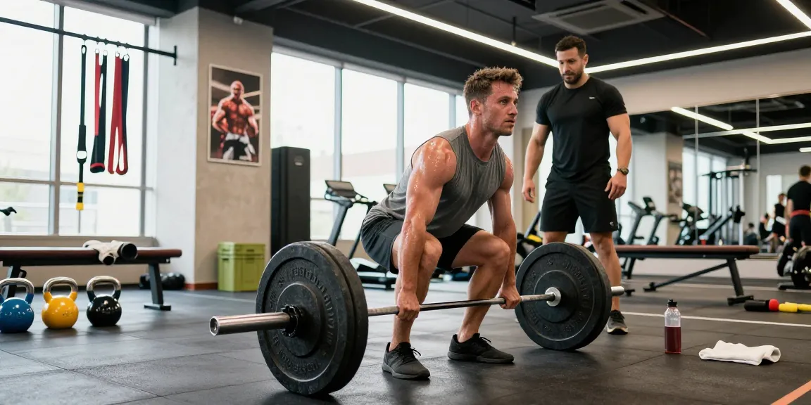 Astera Shop showcasing fitness lifestyle with a man lifting weights in a gym, emphasizing strength and dedication.