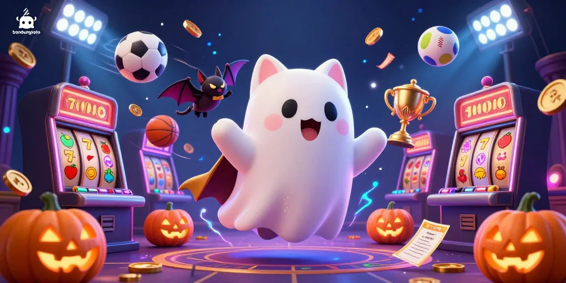 Experience bandungtoto's thrilling gaming with a friendly ghost cat and dynamic casino elements.