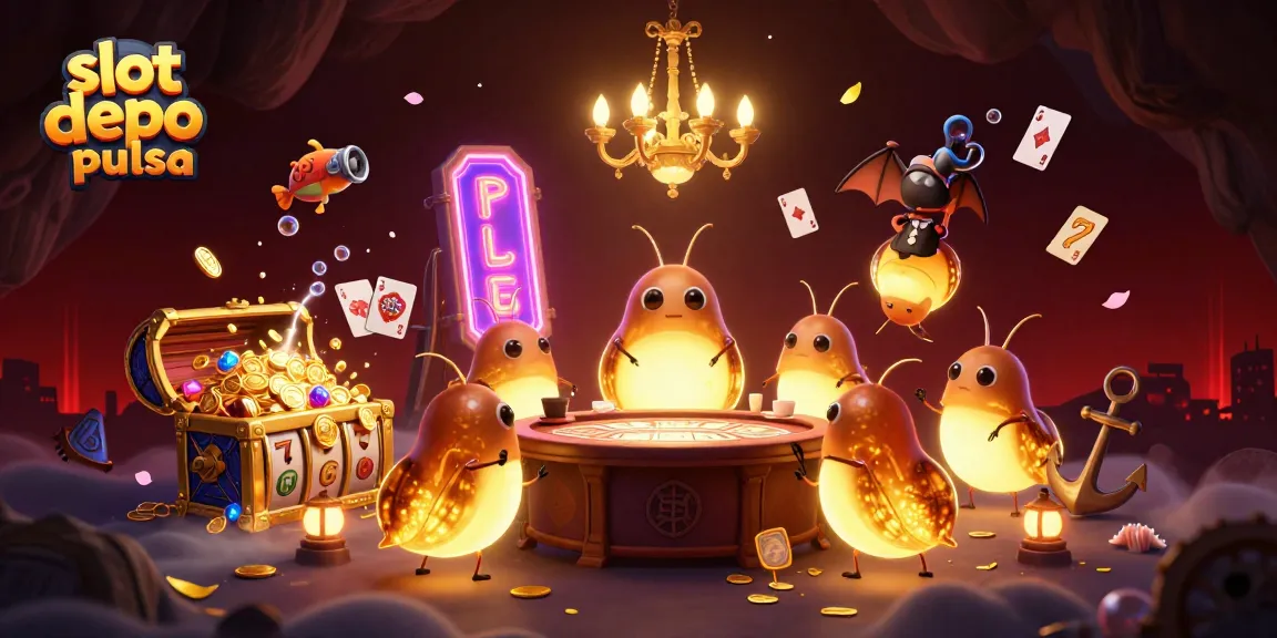 Slot depo pulsa: Tim glowworms bercahaya menerangi kasino dalam gua yang penuh dengan koin dan harta karun