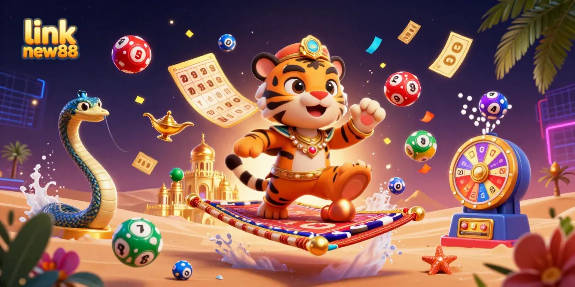 Experience the excitement of gaming at link new88 with vibrant illustrations of online casino elements and engaging characters.