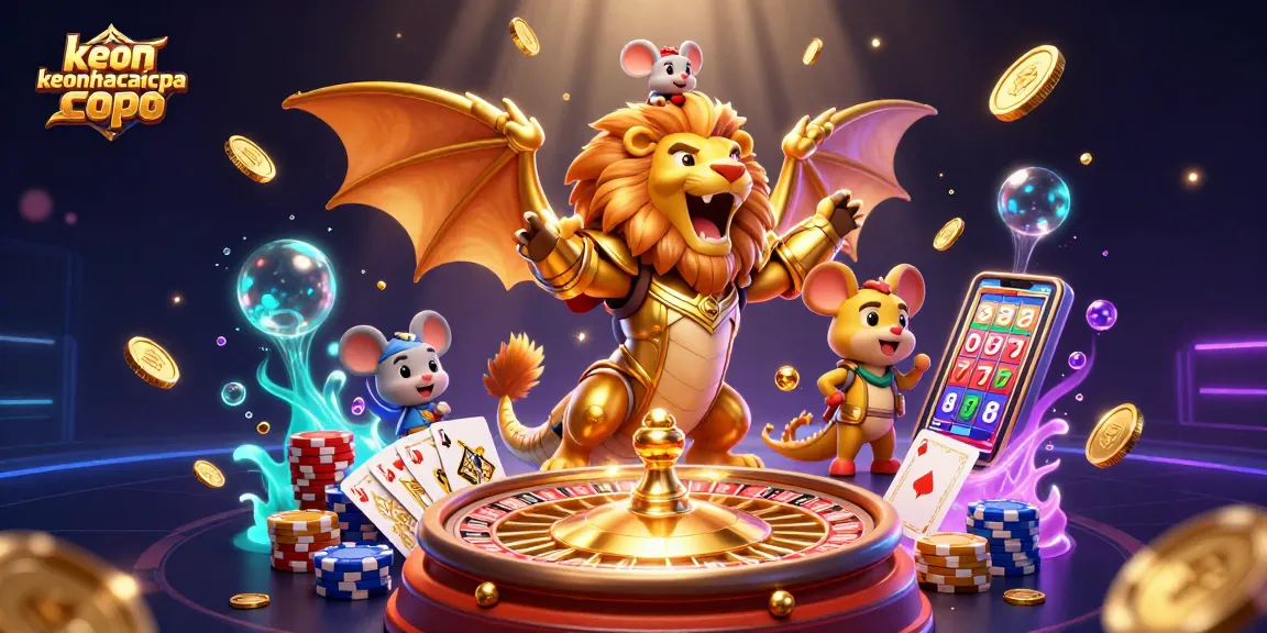 Experience exciting gameplay with keonhacaicopa as golden coins cascade around a vibrant 3D scene.