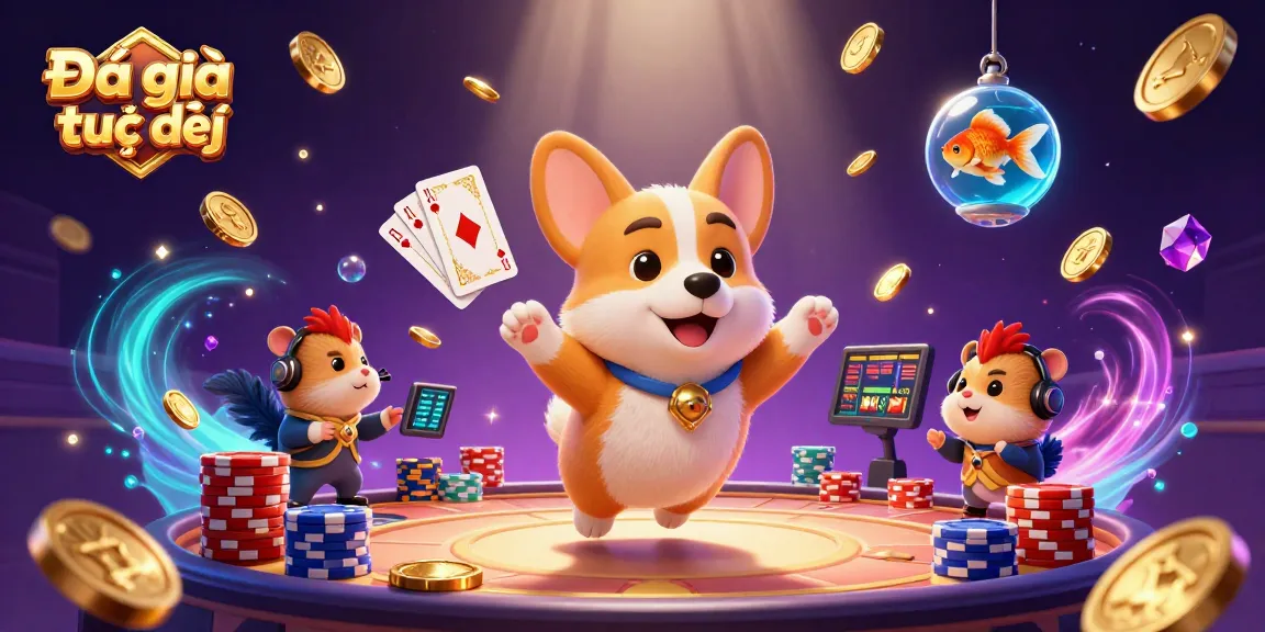 Experience Đá gà trực tiếp action in a vibrant 3D digital illustration casino scene with dynamic characters.