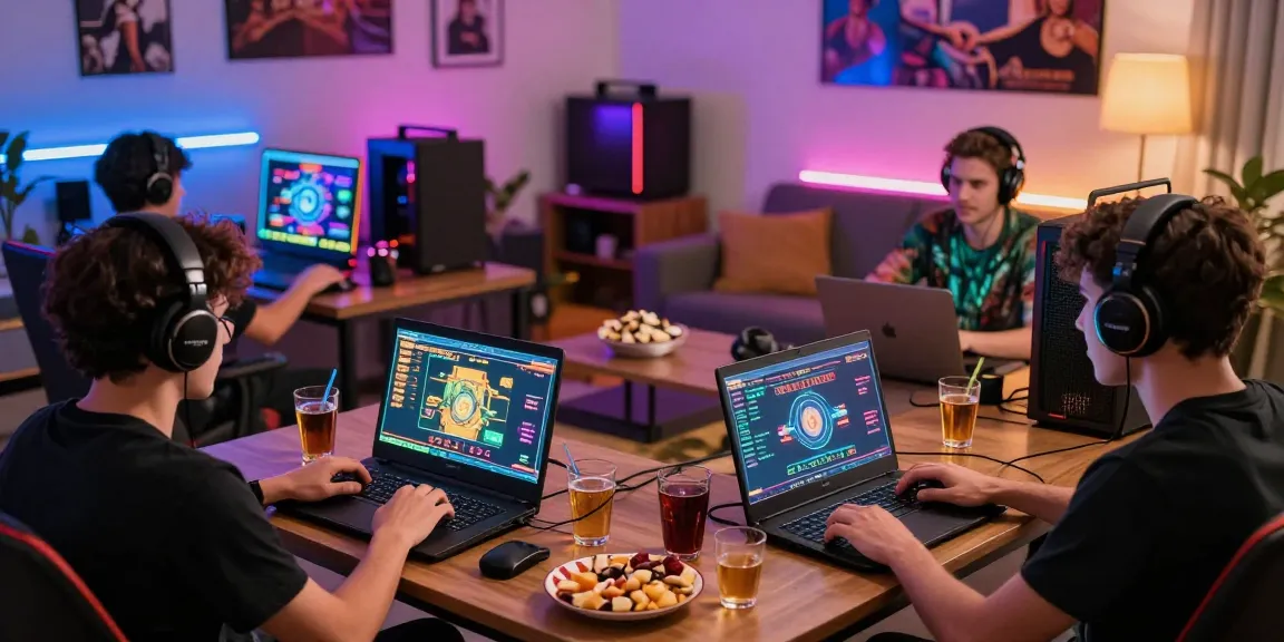 Engaging online gaming experience at situs raja 328 with players enjoying various games in cozy settings.