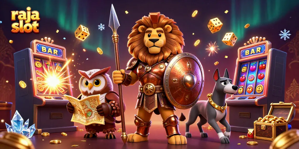 Raja slot beraksi di mesin slot 3D dengan kemenangan jackpot dan koin emas terbang.