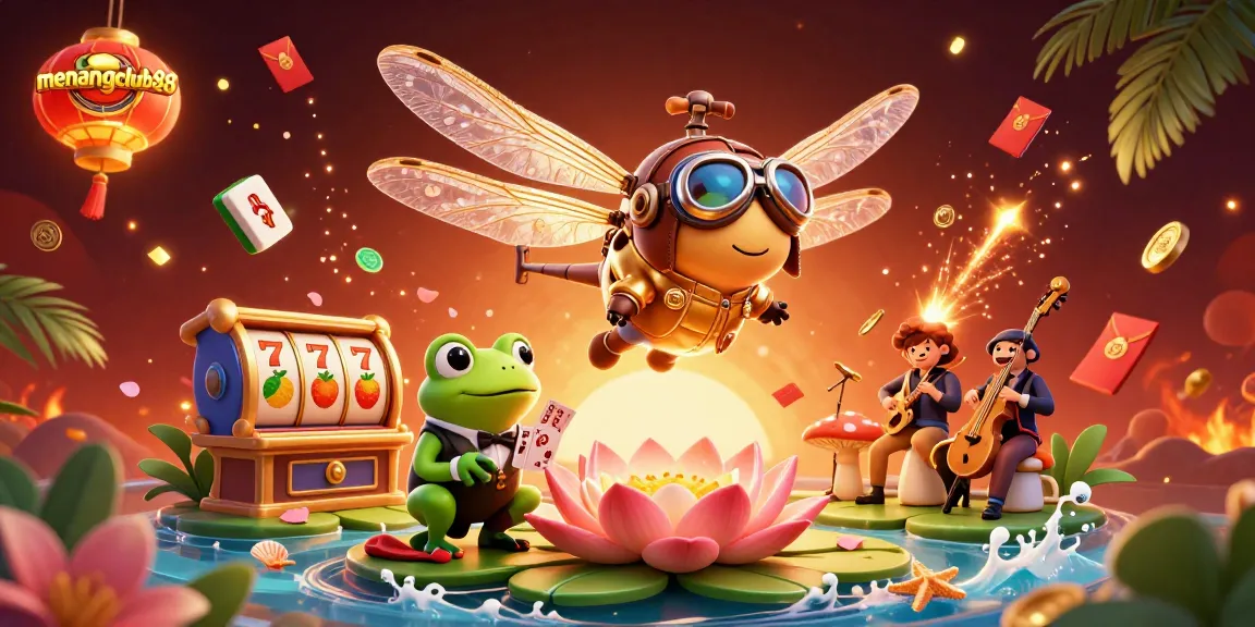 Experience exciting gaming moments at menangclub88 with vibrant 3D illustrations of unique casino themes.