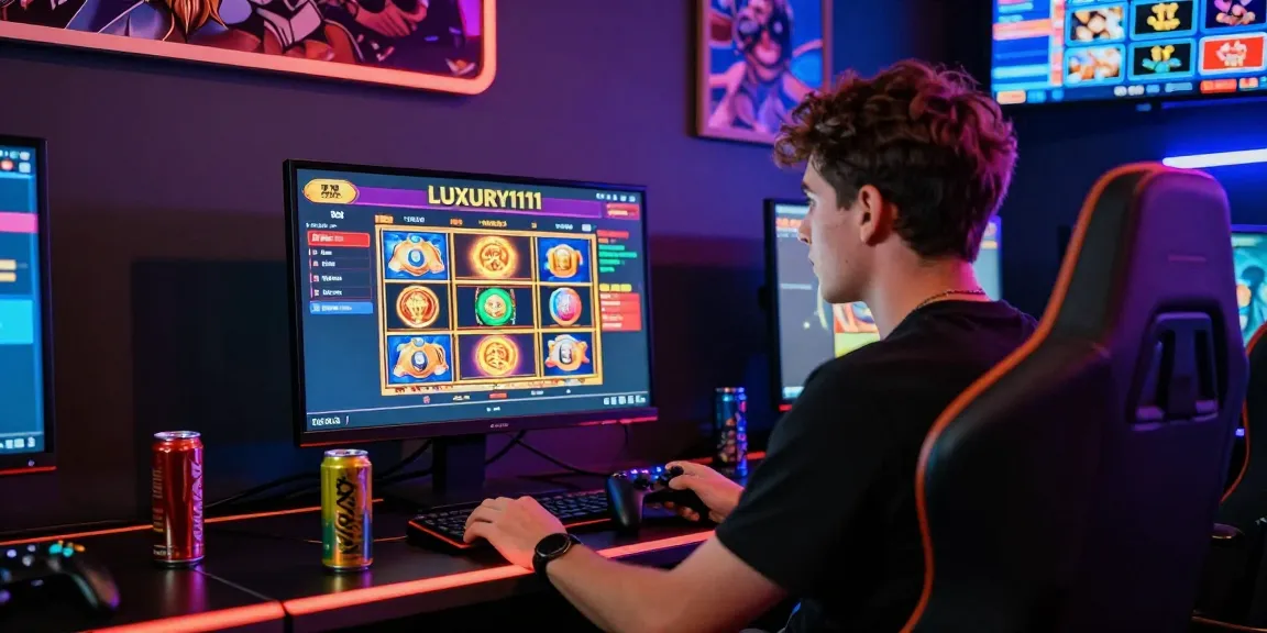 Pengalaman bermain LUXURY111 Online di ruang permainan modern dengan pencahayaan LED.