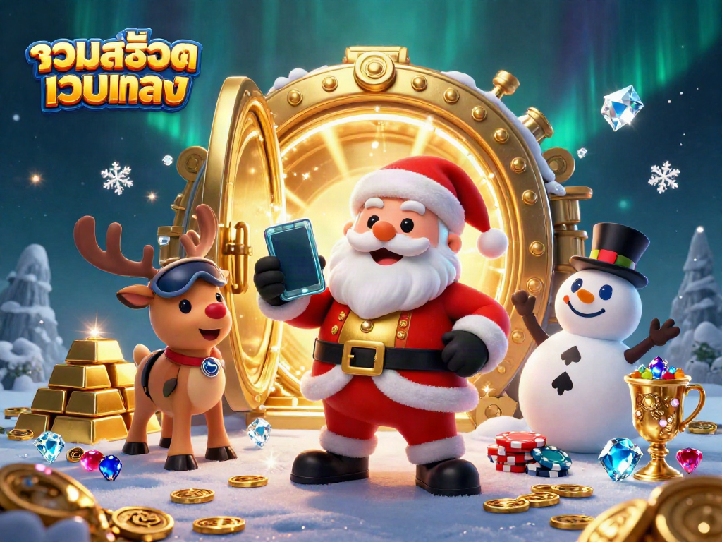 Spin the reels of รวมสล็อตเว็บตรง as Santa wins jackpots with festive companions!
