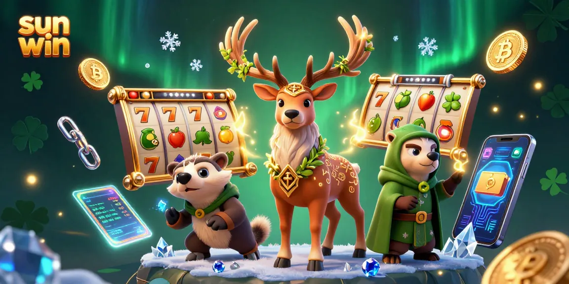 Engage in thrilling gameplay with Sun Win's vibrant 3D illustration of luck, slots, and winning opportunities.