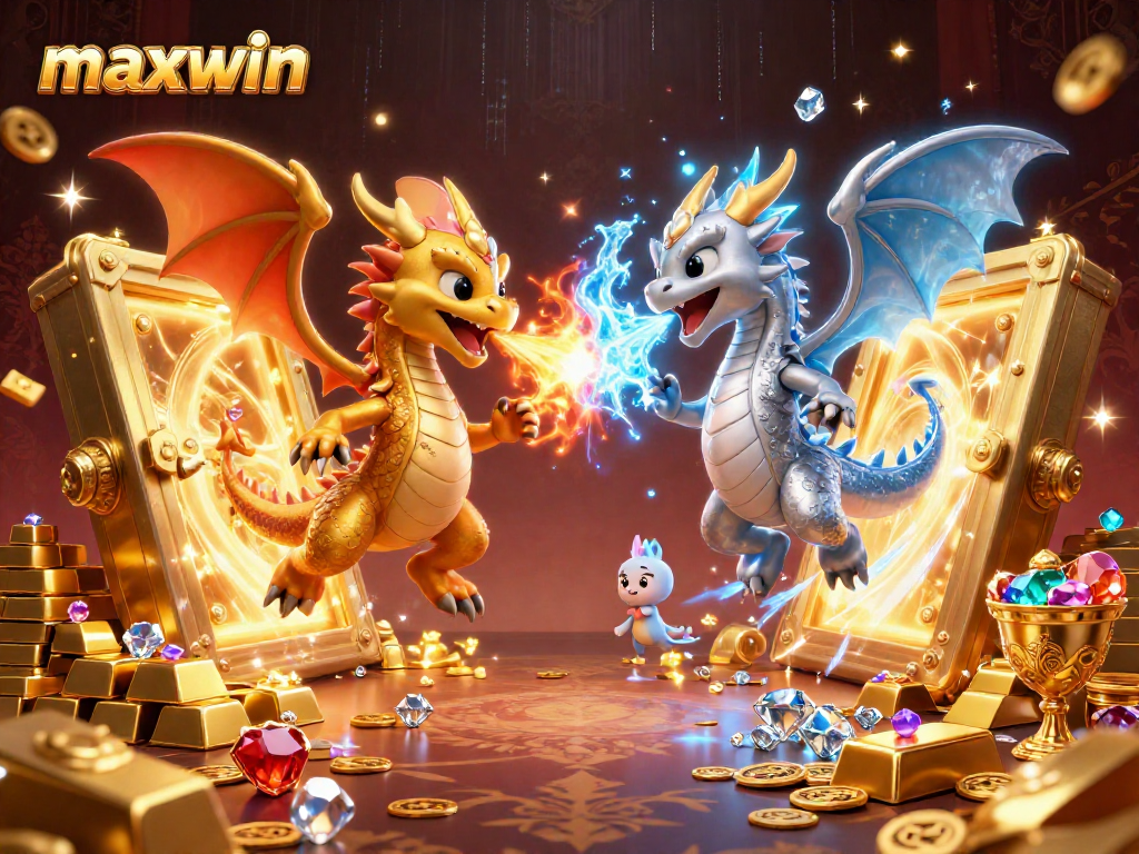 menangkan jackpot besar di maxwin dengan naga berapi dan es serta harta karun berkilau