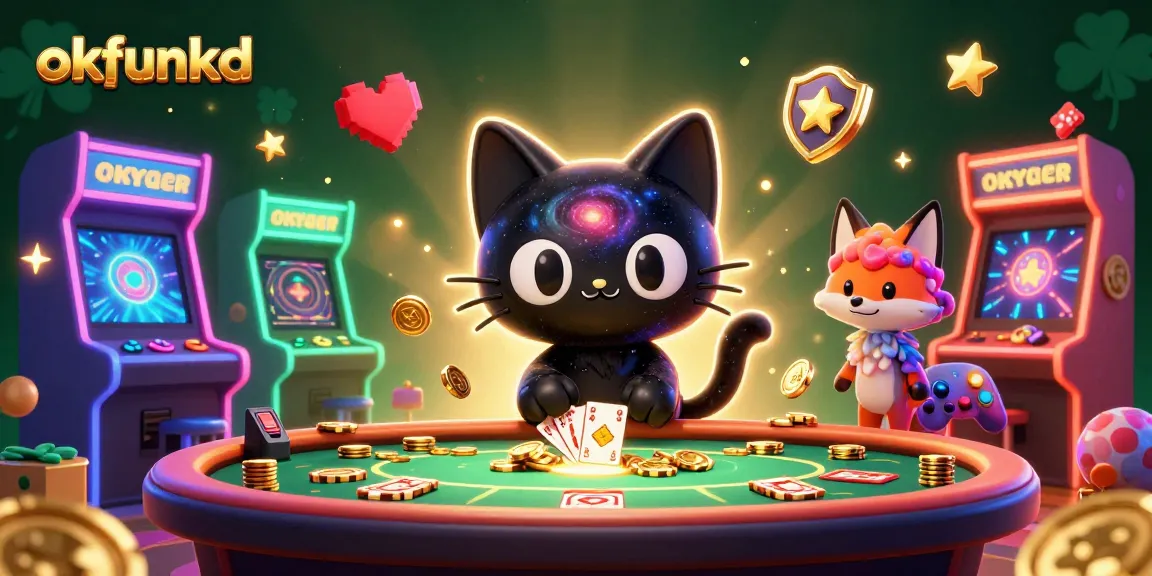 Experience thrilling wins with okfunkd at the vibrant casino table featuring magical characters.
