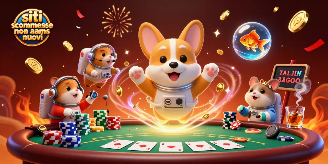 Giocando su siti scommesse non AAMS nuovi, un corgi astronauta fluttua in un casinò spaziale.
