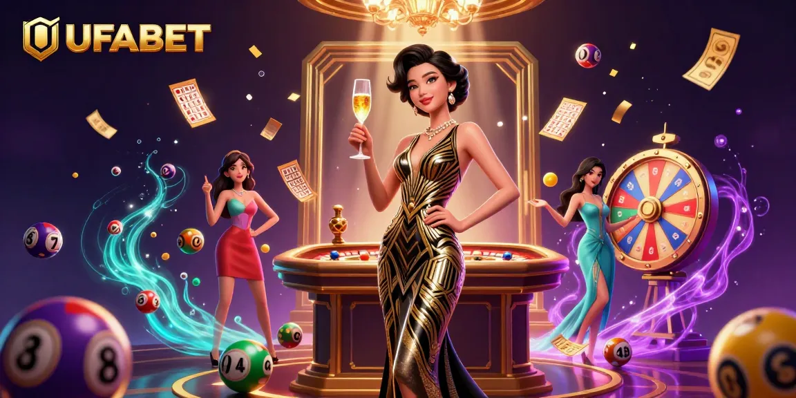 Experience winning at UFABET with a glamorous Asian woman in a casino scene filled with excitement.