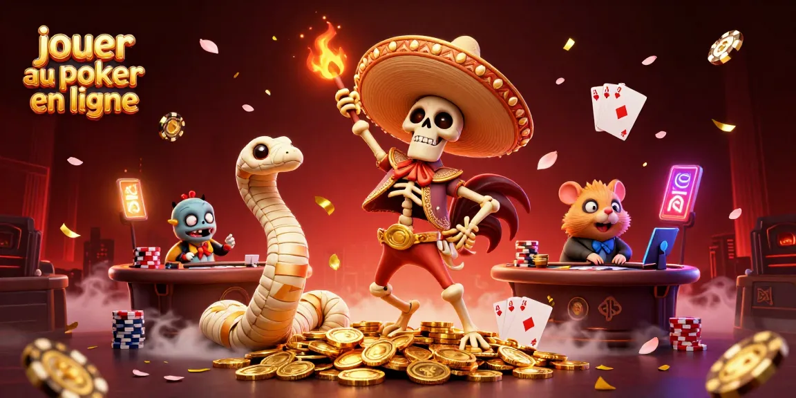 Jouer au poker en ligne avec un canard mariachi dans une scène animée de casino.