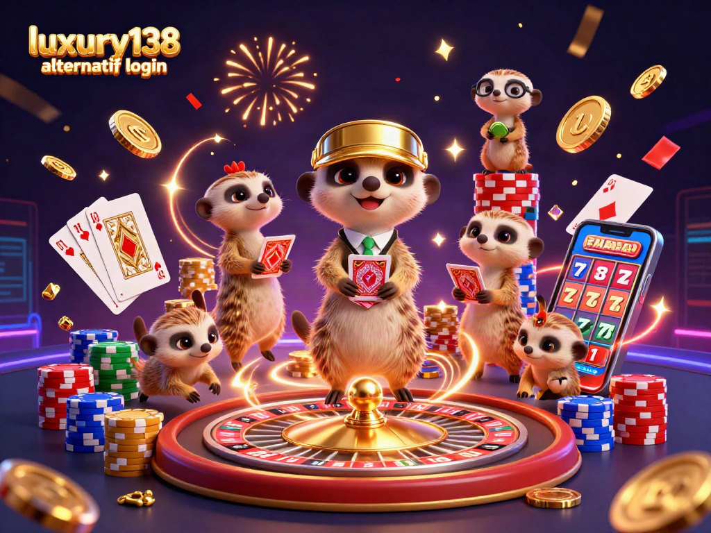 Gambarkan keseruan luxury138 alternatif login saat dimainkan dengan kartu dan chip di kasino yang megah.