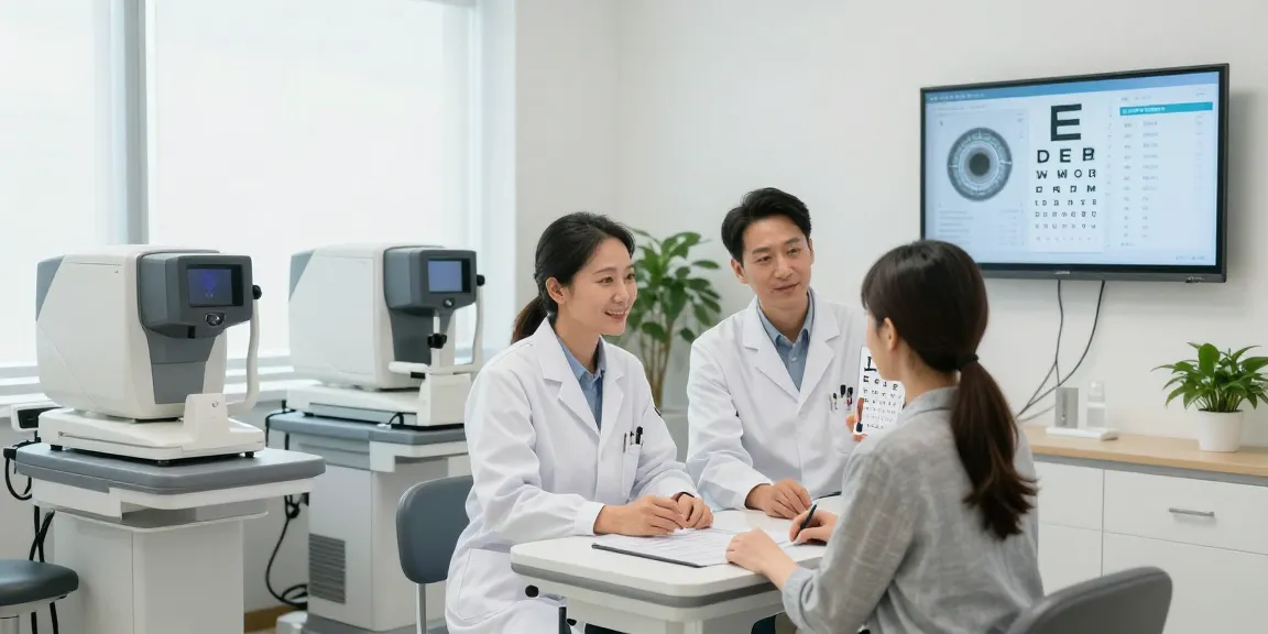 Comprehensive eye care consultation at SNU Eye Clinic in Korea, showcasing advanced eye tests and personalized treatment approaches.