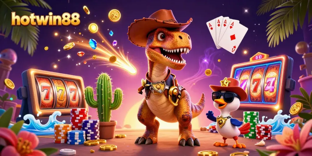 Join the action at hotwin88: Embrace the thrill of spinning slot reels with vibrant characters!