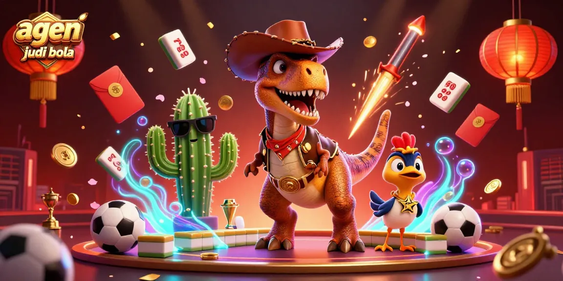 Bet on sports with 3D cartoon characters showcasing agen judi bola and thrilling sports betting elements.
