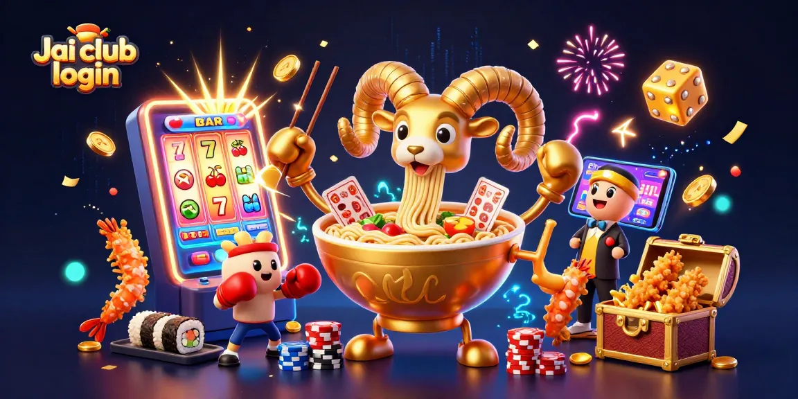 Engage in thrilling experiences with Jai club login, featuring lively characters amidst vibrant casino elements.