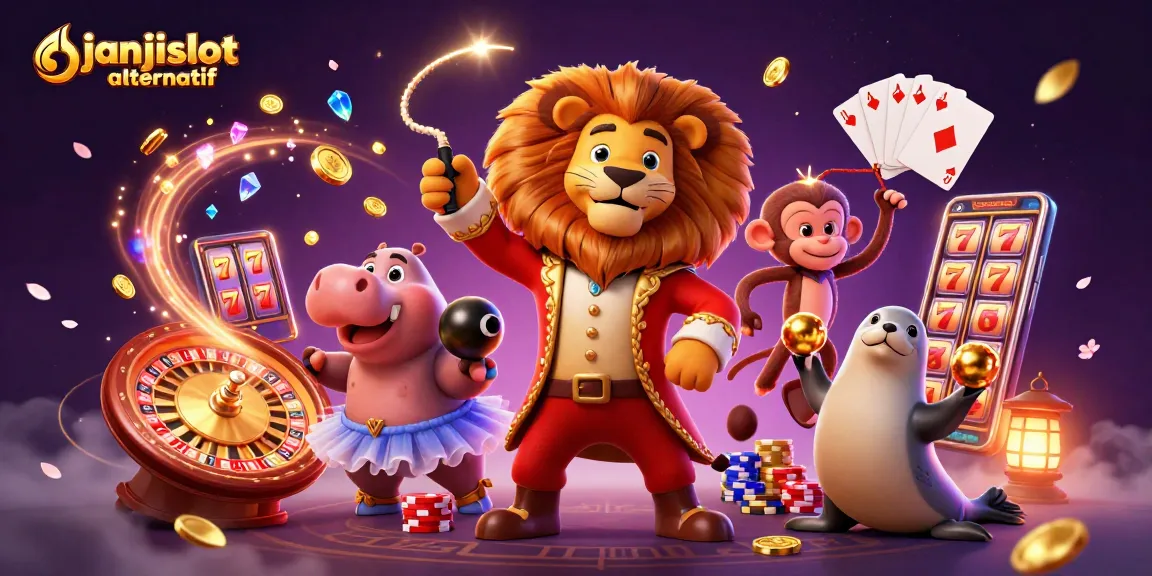 Experience thrilling wins with janjislot alternatif showcased in a vibrant 3D casino scene.