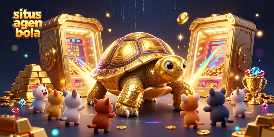 Situs agen bola showcases thrilling gambling adventures with golden treasures and lively characters.