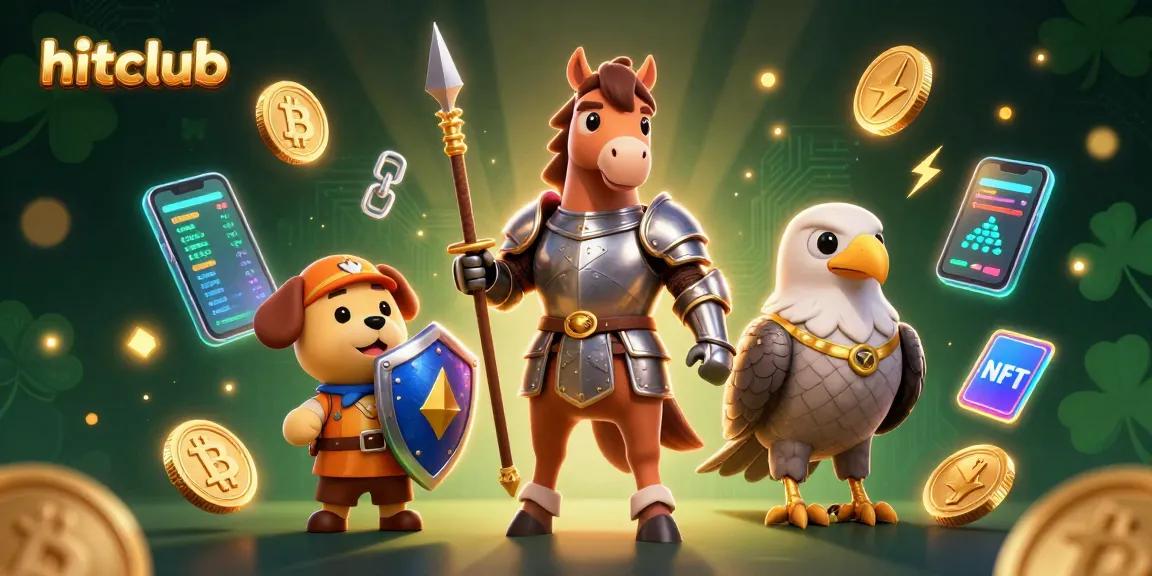 Win big with hitclub's immersive gaming experience featuring vibrant characters and crypto elements.